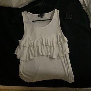 Size small white ruffle tank top